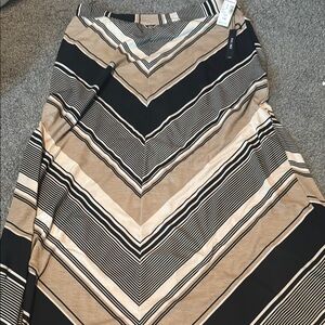Black and Tan Asymmetrical Maxi Skirt Roz & Ali